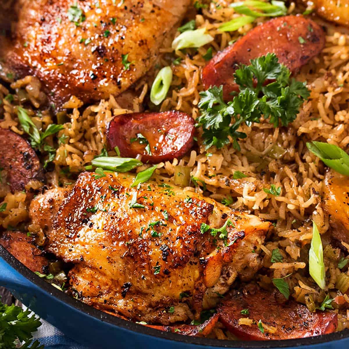 One Pan Greek Lemon Chicken and Rice - The Chunky Chef