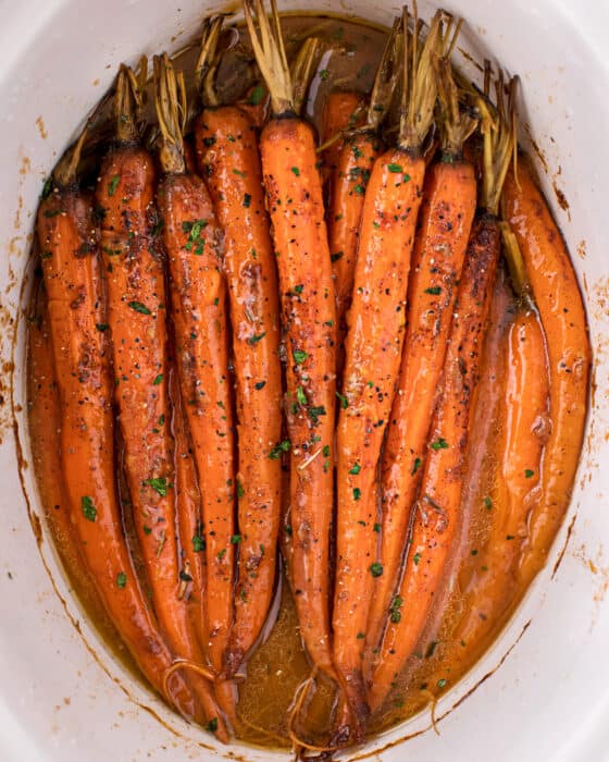Slow Cooker Glazed Carrots (easy holiday side dish) The Chunky Chef