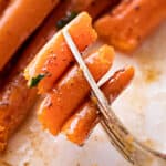 forkful of glazed carrots