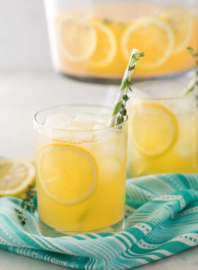 Serving glass of lemonade recipe