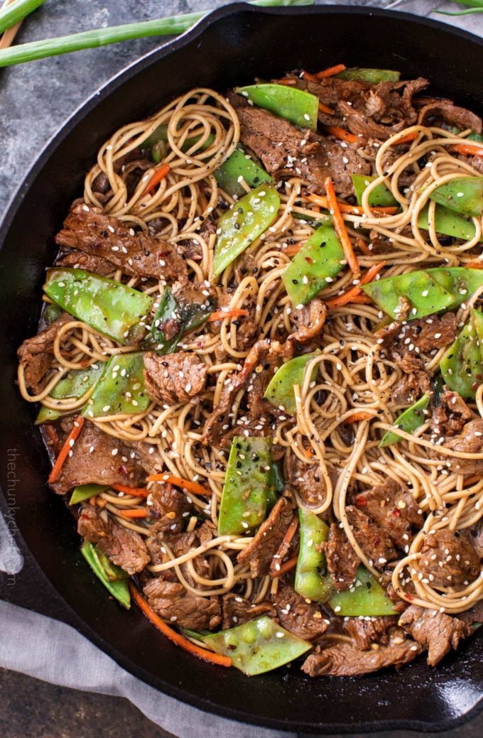 Tender slices of beef are stir fried with vegetables and tossed with authentic ramen noodles to make the most amazing 30 minute meal.  Put down that takeout menu, this beef stir fry is WAY better! 