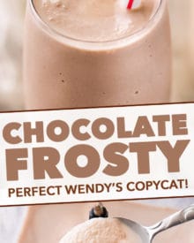 Delicious Wendys Frosty copycat recipe, made with 3 simple ingredients and tastes exactly like the real thing! #frosty #wendys #copycat #milkshake #icecream #fastfood #summer