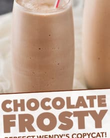 Delicious Wendys Frosty copycat recipe, made with 3 simple ingredients and tastes exactly like the real thing! #frosty #wendys #copycat #milkshake #icecream #fastfood #summer