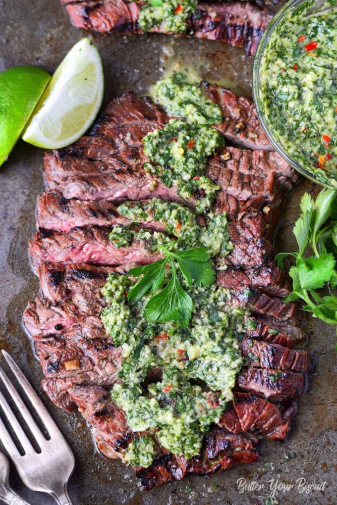 Chimichurri skirt steak