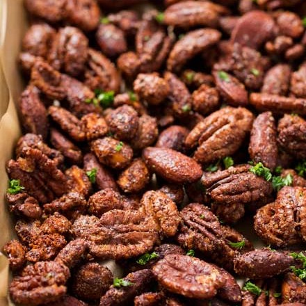Once you try a few of these mouthwatering barbecue flavored roasted nuts, you'll never buy flavored nuts again! Homemade tastes so much better! #mixednuts #roastednuts #spicednuts #bbq #barbeque #barbecue #barfood #snackfoods #partyfood