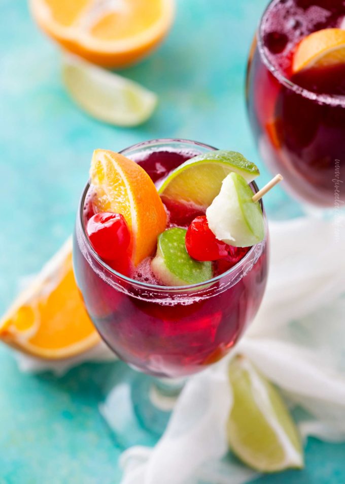 Copycat Applebee's Sangria recipe in goblet