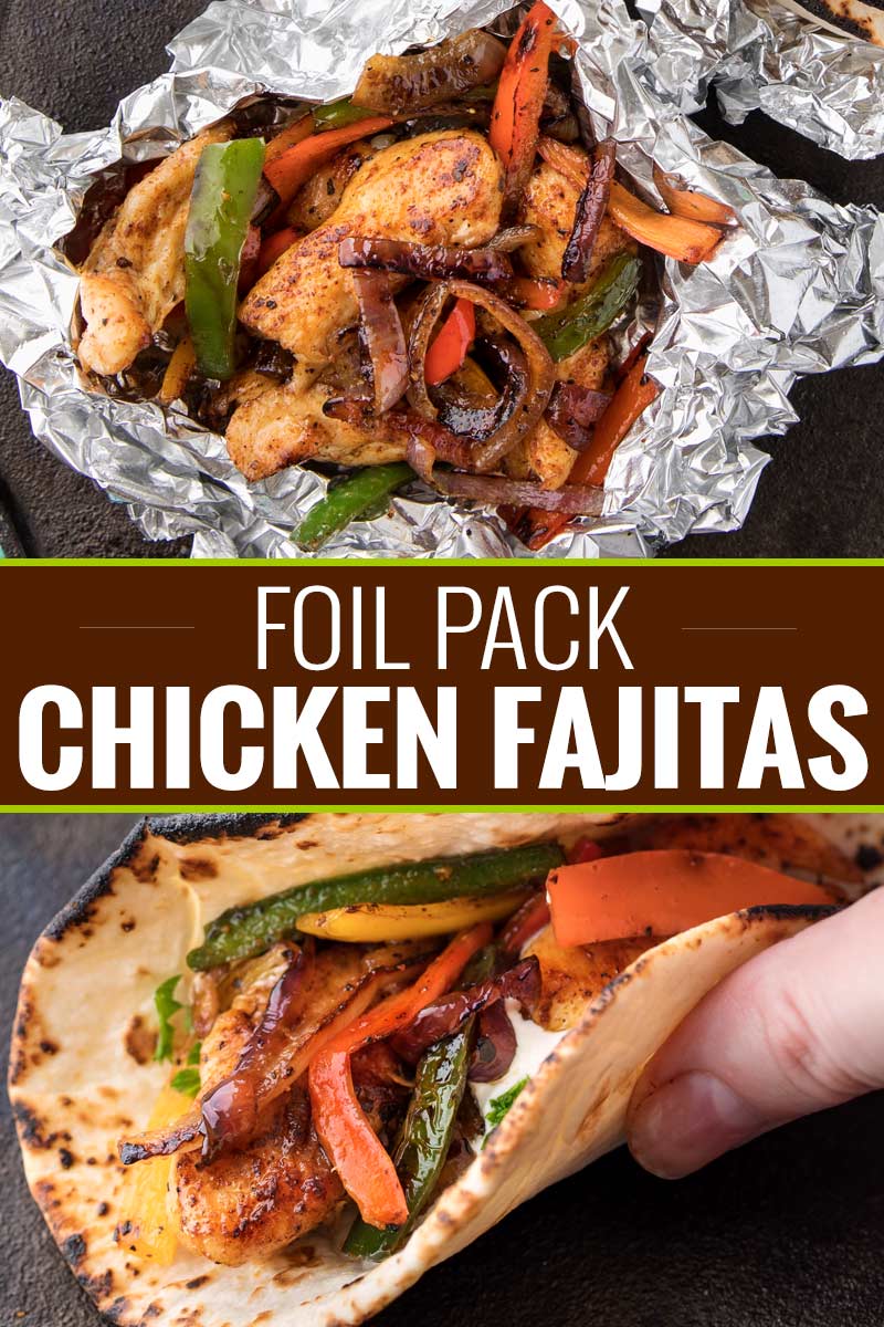 Chicken Fajita Foil Packs are the perfect easy meal for summer cookouts or a camping trip!  Loaded with smoky flavors and classic chicken fajita ingredients, this low carb meal is tasty and fun to make! #chickenfajitas #fajitas #foilpack #hobopack #foilpackets #grilling #chickenrecipe #lowcarb #keto