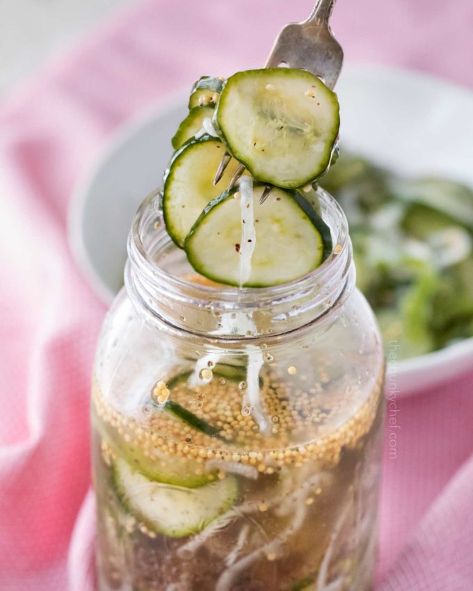 Forkful of freezer pickles