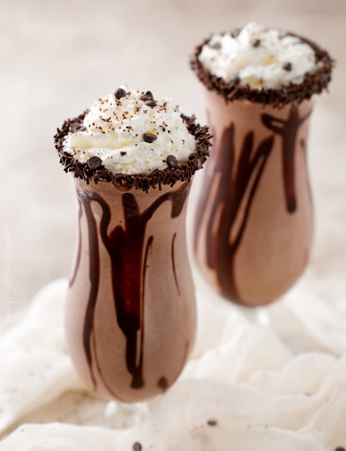 Chocolate mudslide with whipped cream