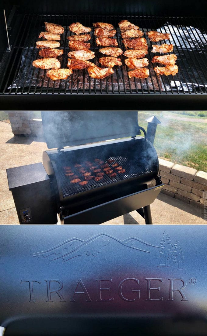 Smoking chicken wings on pellet grill
