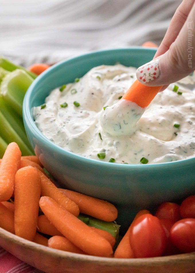 Vegetable dip for a party