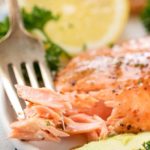 Tender salmon filets, brushed with a 4 ingredient honey dijon glaze, then broiled until perfectly cooked in under 10 minutes! #salmon #weightwatchers #freestyle #smartpoints #honeydijon