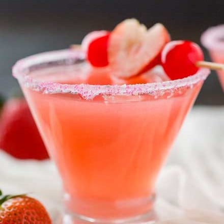The best drink for Valentine's Day or summer, this love potion cocktail is made with just 3 ingredients and is sure to put you in a lovin' mood.  #cocktail #drinks #vodka #love #valentinesday #pink #summerdrink 