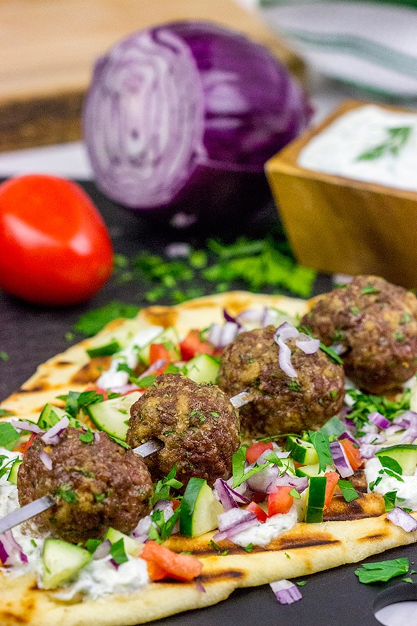 Mediterranean Meatball Kabobs