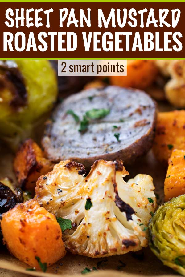 The ultimate sheet pan healthy roasted vegetables, perfectly spiced and roasted to sweet tender perfection!  Great for meal prep too! #roastedvegetables #sheetpan #healthy #smartpoints #weightwatchers #healthysidedishes #fallrecipes