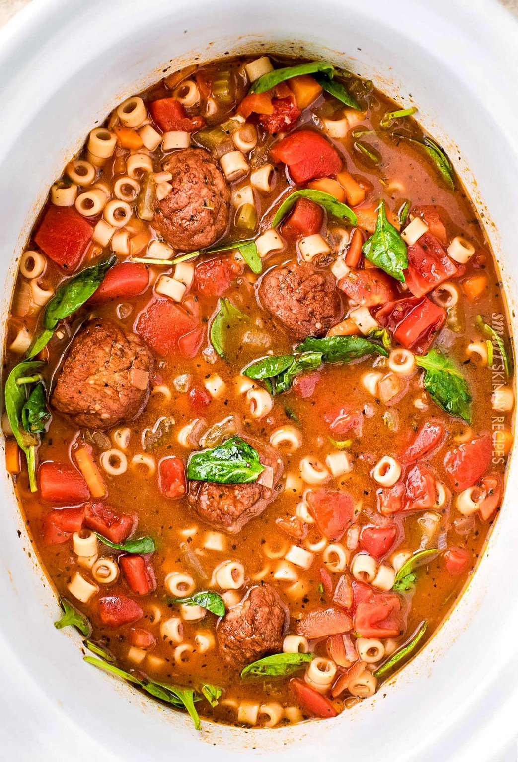 Slow Cooker Italian Meatball Soup - The Chunky Chef