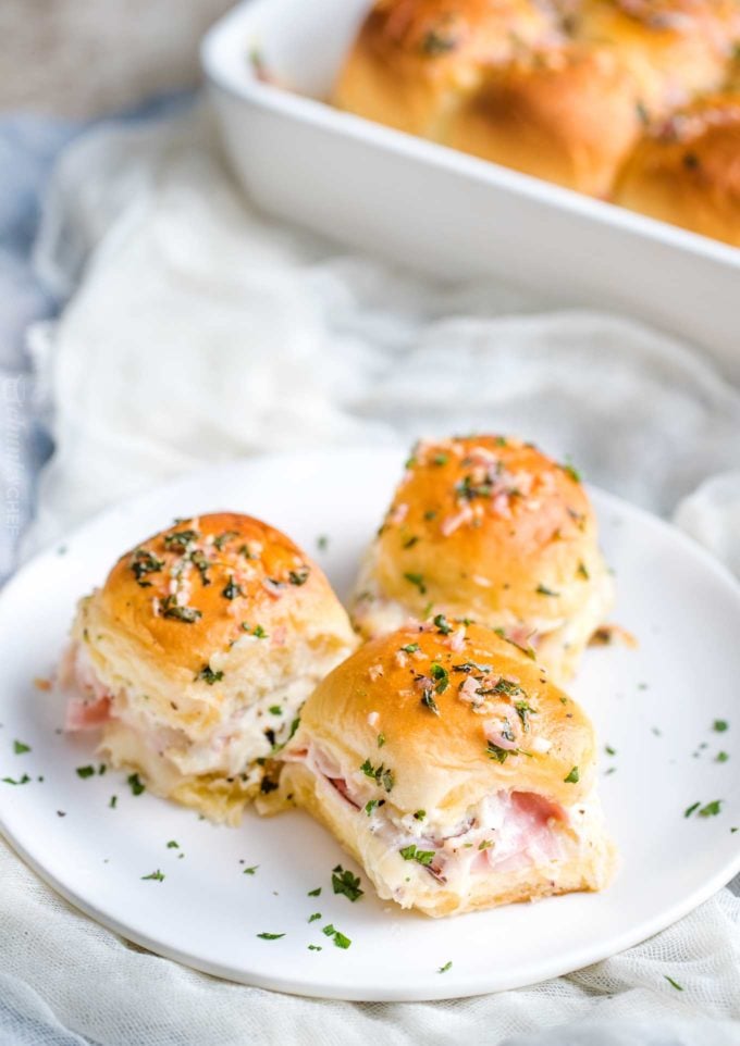 Baked Ham and Cheese Sliders - The Chunky Chef