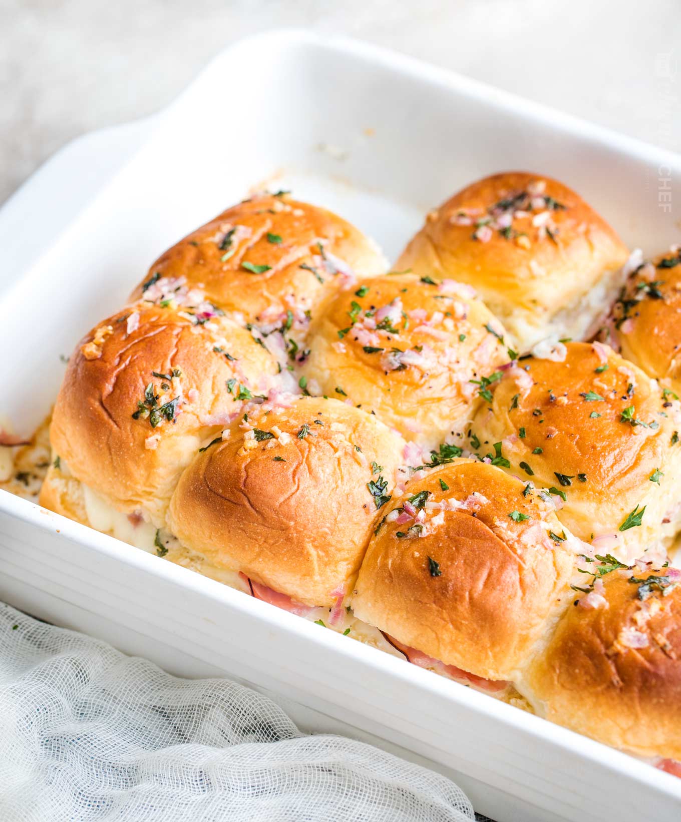 Garlic and Herb Ham and Cheese Sliders The Chunky Chef