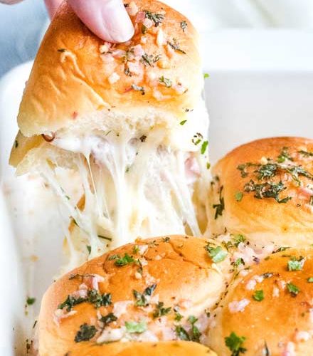 Garlic And Herb Ham And Cheese Sliders The Chunky Chef