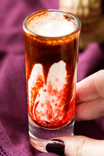 Bloody Halloween Milkshake Shots - The Chunky Chef
