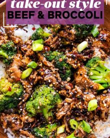 Perfect Chinese takeout-style Beef and Broccoli stir fry, made in about 30 minutes, right in your own kitchen! #beefandbroccoli #Chinese #takeout #stirfry #easyrecipe #easydinner #beef #broccoli #chineserecipe #takeout #simpledinner