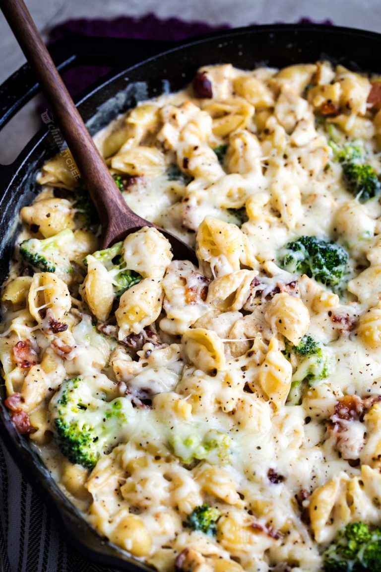 Cheesy Chicken Casserole with Broccoli and Bacon - The Chunky Chef