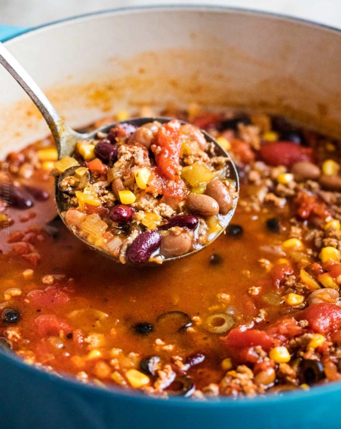 Ladle of taco soup