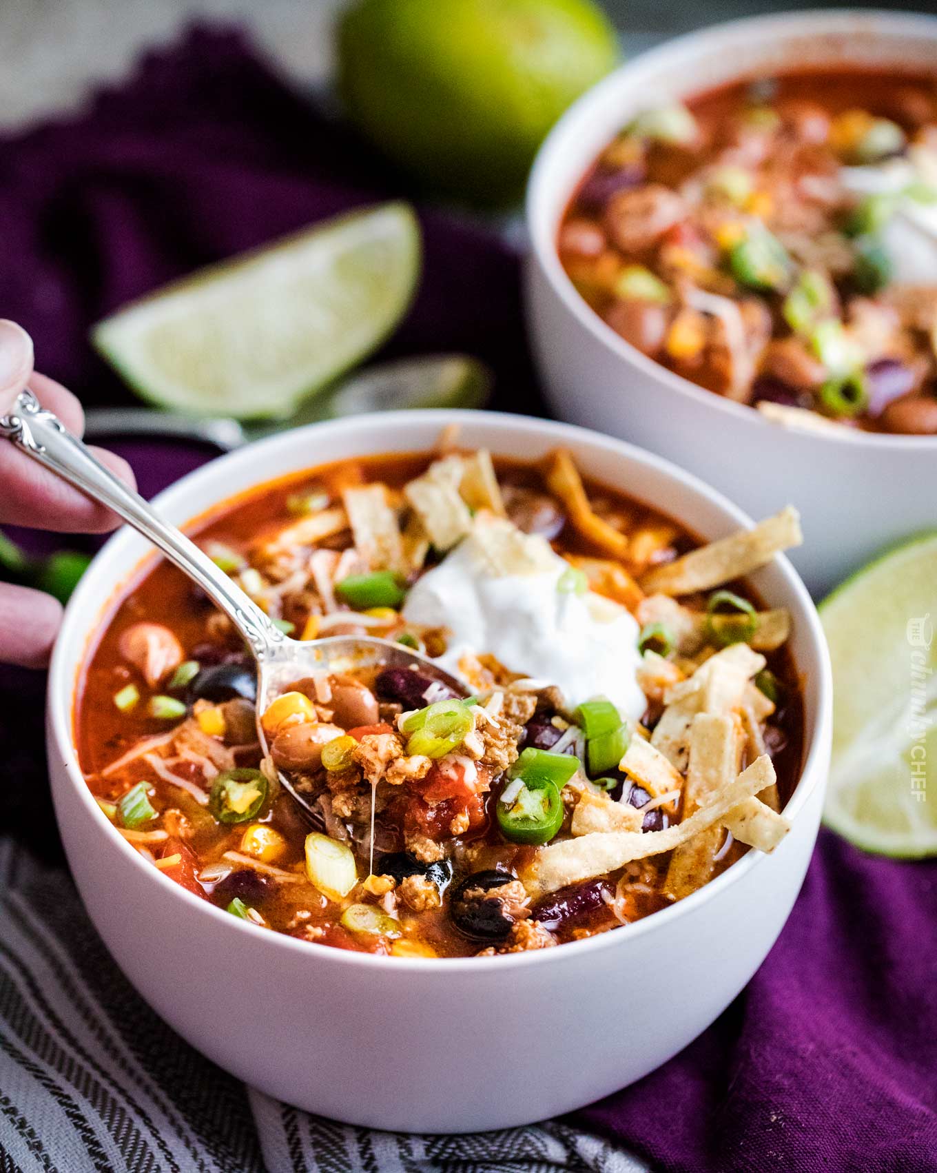 Hearty Crockpot Taco Soup - The Chunky Chef