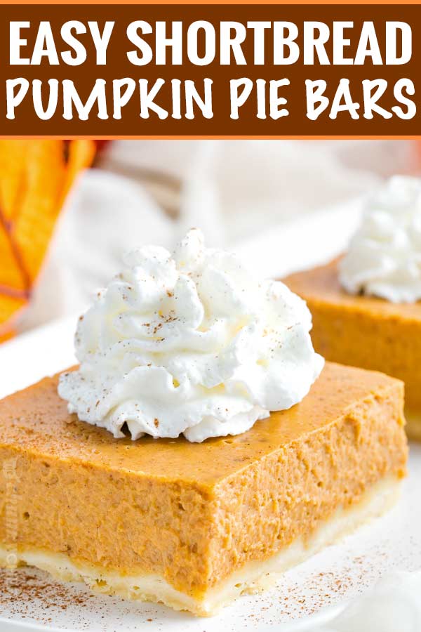 Pumpkin Pie Bars (with Shortbread Crust!) - The Chunky Chef