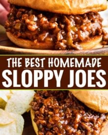 Perfect for quick dinner, these family-favorite homemade sloppy joes are ready in 30 minutes or less!  The silky rich sauce is ultra flavorful with a zesty kick! #sloppyjoes #weeknight