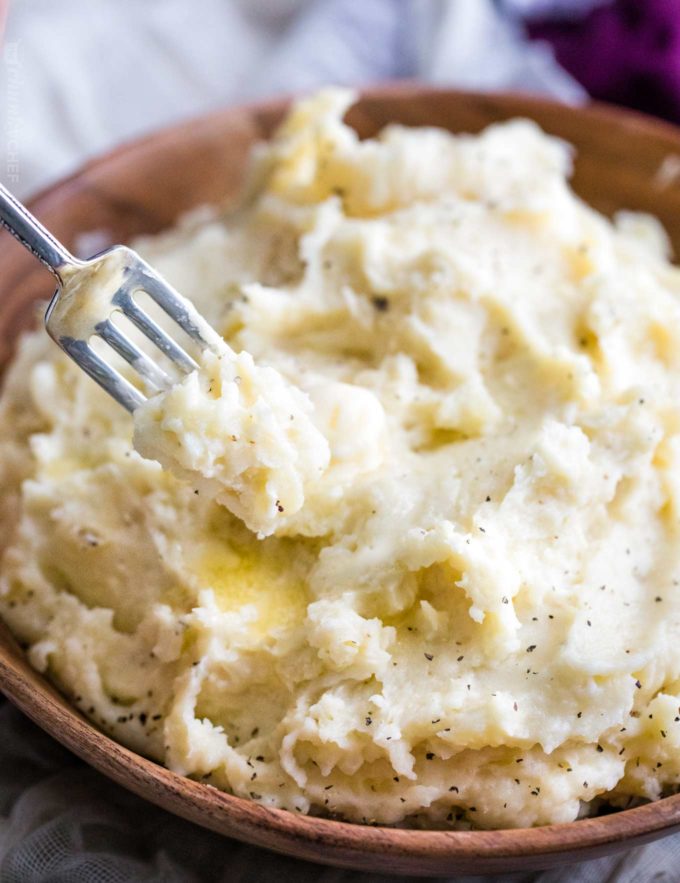 Forkful of mashed potatoes