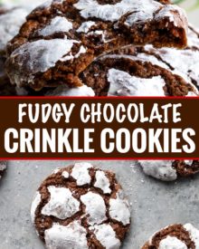 Fudgy and moist, these Chocolate Crinkle Cookies are a wonderful combination of cookies and brownies, and all with that classic crackly top that makes them a favorite for Christmas baking! #cookies #crinkle #Christmas #cookietray #chocolate #brownie #baking #dessertrecipe #cookierecipe #holidaybaking