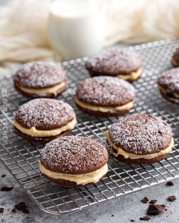 Whoopie pies on cooling rack