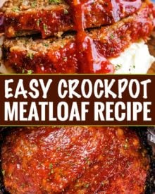 The Best Crockpot Meatloaf is a way to enjoy classic comfort food, even on a busy weeknight!  Moist and tender, this meatloaf recipe is always a family favorite! #meatloaf #crockpot #slowcooker #comfortfood #weeknightrecipe #dinnerrecipe #beef #groundbeef #family