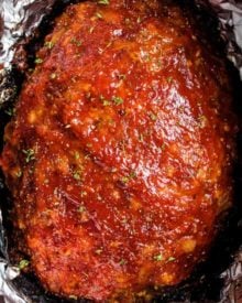 The Best Crockpot Meatloaf is a way to enjoy classic comfort food, even on a busy weeknight! Moist and tender, this meatloaf recipe is always a family favorite! #meatloaf #crockpot #slowcooker #comfortfood #weeknightrecipe #dinnerrecipe #beef #groundbeef #family