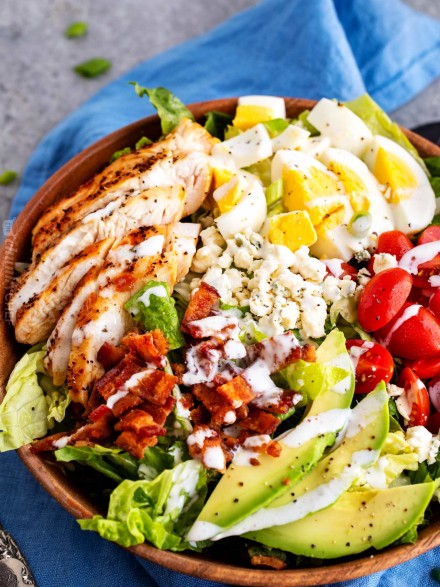 Keto Cobb Salad and Homemade Ranch Dressing - The Chunky Chef