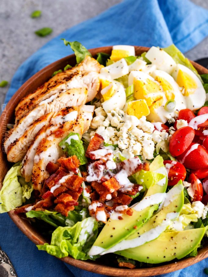 Hearty bowl of cobb salad (low carb, keto)