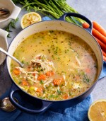 Lemon Chicken Soup with Orzo - The Chunky Chef