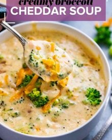 This copycat Broccoli Cheddar Soup is SO hearty and rich, and made in just one pot on your stovetop!  Crockpot and Instant Pot directions too! #soup #copycatrecipe #broccolicheddar #broccolicheese #creamy #panera #souprecipe #comfortfood