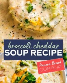 This copycat Broccoli Cheddar Soup is SO hearty and rich, and made in just one pot on your stovetop!  Crockpot and Instant Pot directions too! #soup #copycatrecipe #broccolicheddar #broccolicheese #creamy #panera #souprecipe #comfortfood