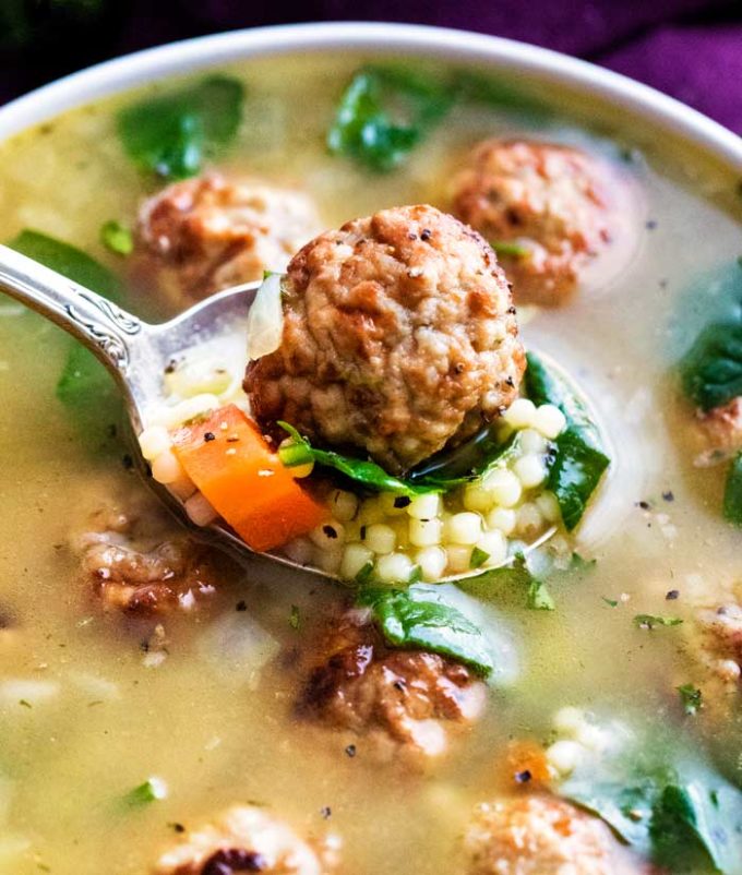 Spoonful of Italian wedding soup recipe