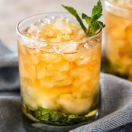 classic mint julep in clear glass