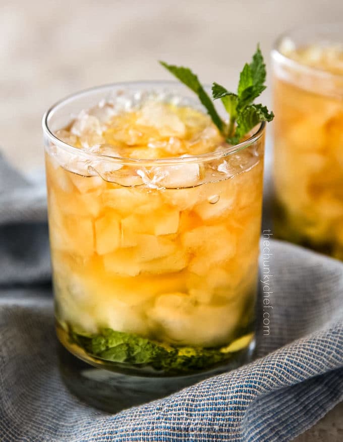 classic mint julep in clear glass