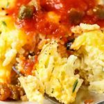 Perfect for feeding a crowd or a hungry family on the weekend, this hashbrown casserole is comforting, cheesy, full of fresh veggies, and can be made ahead for a busy holiday! #casserole #hashbrown #breakfast #easyrecipe #cheesy #vegetarian #baked #makeahead #overnight #holiday