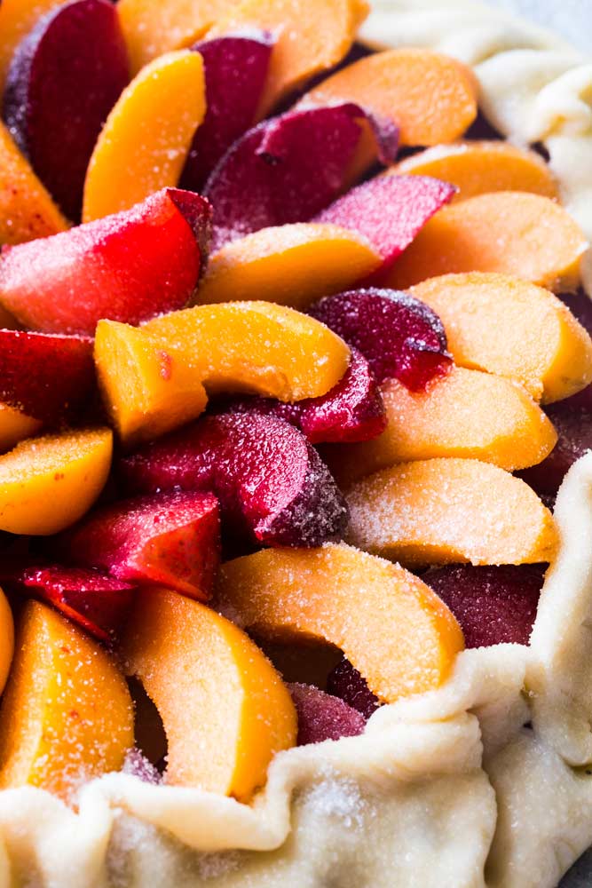 Galette with stone fruit before baking