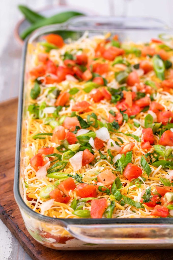 7 layer dip in baking dish