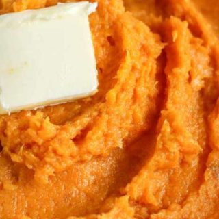 Ultra creamy mashed sweet potatoes (made sweet or savory), perfect for the holidays and made with just 3-4 ingredients! Great to make ahead too! #sweetpotato #mashed #sweetpotatoes #thanksgiving #holiday #sidedish #easyrecipe #makeahead