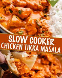 This Slow Cooker Chicken Tikka Masala is the easy homemade version of your Indian food-loving dreams!  Bold and flavorful, yet with a fraction of the work! #chickentikka #tikkamasala #curry #indianfood #slowcooker #crockpot #easyrecipe