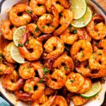 Honey lime shrimp in pan