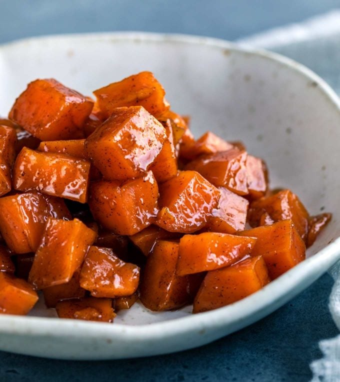 Candied yams on plate